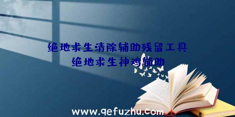 「绝地求生清除辅助残留工具」|绝地求生神鸡辅助